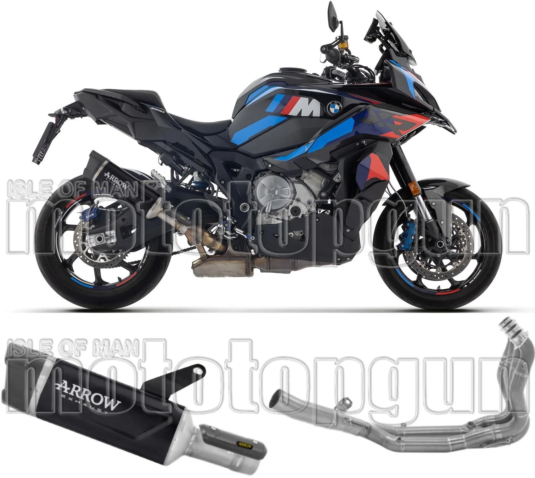 Sistema De Escape Completo Sin Catalizador Y Con Homologación Acústica Indy-Race Evo Aluminio Negro Fondo Carby - Arrow Special Parts Compatible Con Bmw M 1000 Xr (2025-2026)