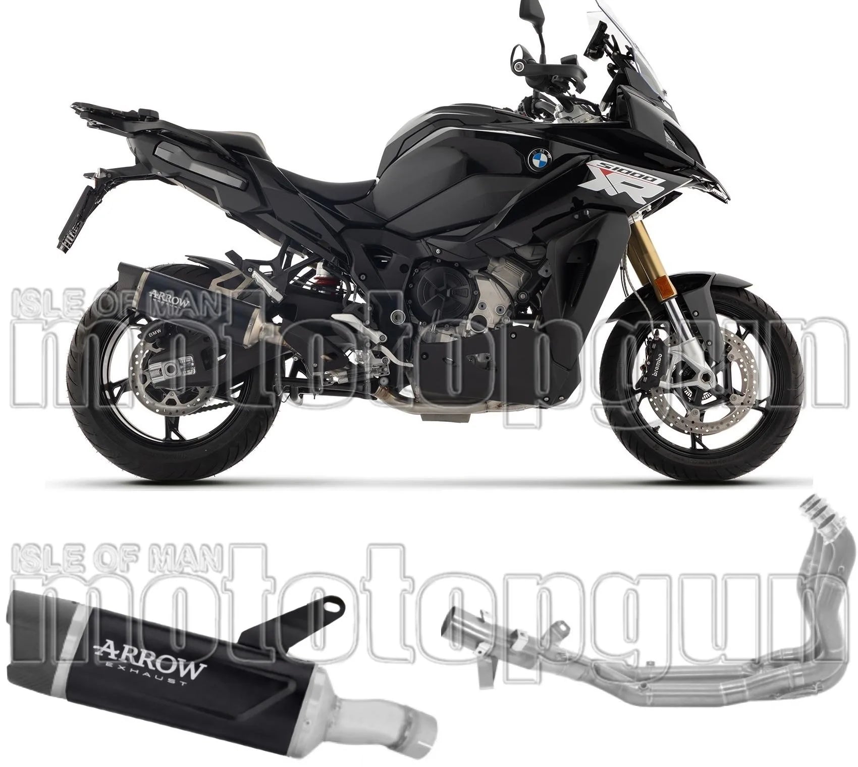 Sistema De Escape Completo Sin Catalizador Y Con Homologación Acústica Indy-Race Evo Aluminio Negro Fondo Carby - Arrow Special Parts Compatible Con Bmw S 1000 Xr (2024-2026)