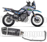 Sistema De Escape Completo Sin Catalizador Y Con Homologación Acústica Indy-Race Evo Aluminio Negro Carbono - Arrow Special Parts Compatible Con Cfmoto 450 Mt (2024)