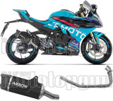 Sistema De Escape Completo Sin Catalizador Y Con Homologación Acústica Indy-Race Evo Aluminio Negro Fondo Carby - Arrow Special Parts Compatible Con Cfmoto 450 Sr (2025-2026)