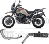 Sistema De Escape Completo Sin Catalizador Y Con Homologación Acústica Indy-Race Evo Aluminio Negro Fondo Carby - Arrow Special Parts Compatible Con Moto Guzzi V85 Tt (2025-2026)