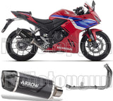 Sistema De Escape Completo Sin Catalizador Y Con Homologación Acústica Indy-Race Evo Aluminio Negro Carbono - Arrow Special Parts Compatible Con Honda Cbr 500 R (2024-2026)