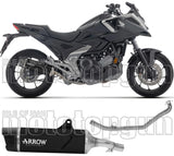 Sistema De Escape Completo Sin Catalizador Y Con Homologación Acústica Indy-Race Evo Aluminio Negro Fondo Carby - Arrow Special Parts Compatible Con Honda Nc 750 X (2025-2026)