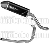 Sistema De Escape Completo Sin Catalizador Y Sin Homologación Acústica Indy-Race Evo Aluminio Negro Fondo Carby - Arrow Special Parts Compatible Con Kawasaki Kle 500 (2026)