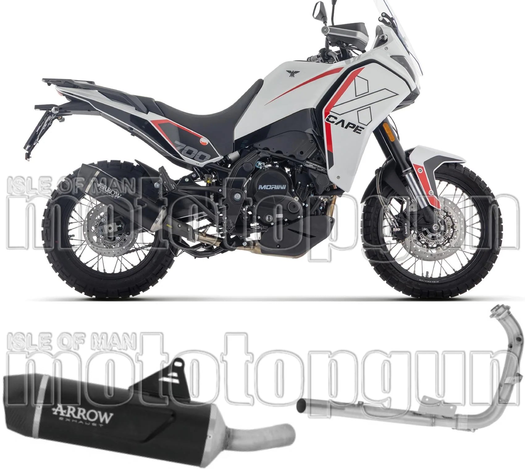 Sistema De Escape Completo Sin Catalizador Y Con Homologación Acústica Indy-Race Evo Aluminio Fondo Carby - Arrow Special Parts Compatible Con Moto Morini X-Cape 700 (2025-2026)