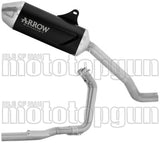 Sistema De Escape Completo Sin Catalizador Y Con Homologación Acústica Indy Race Evo Aluminio Negro Fondo Acero - Arrow Special Parts Compatible Con Morbidelli T502X (2026)
