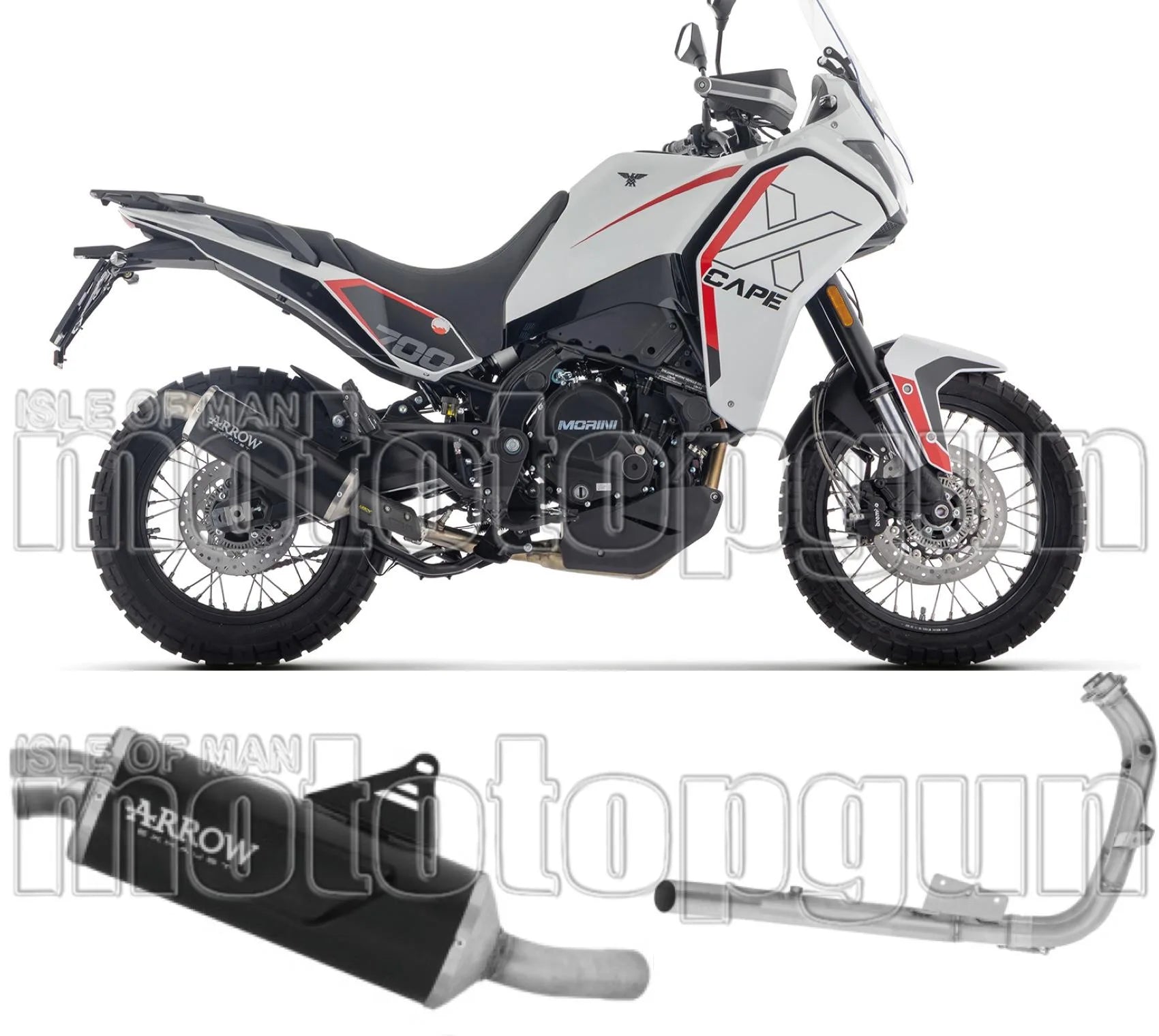 Sistema De Escape Completo Sin Catalizador Y Con Homologación Acústica Indy-Race Evo Aluminio Fondo Carby - Arrow Special Parts Compatible Con Moto Morini X-Cape 700 (2025-2026)