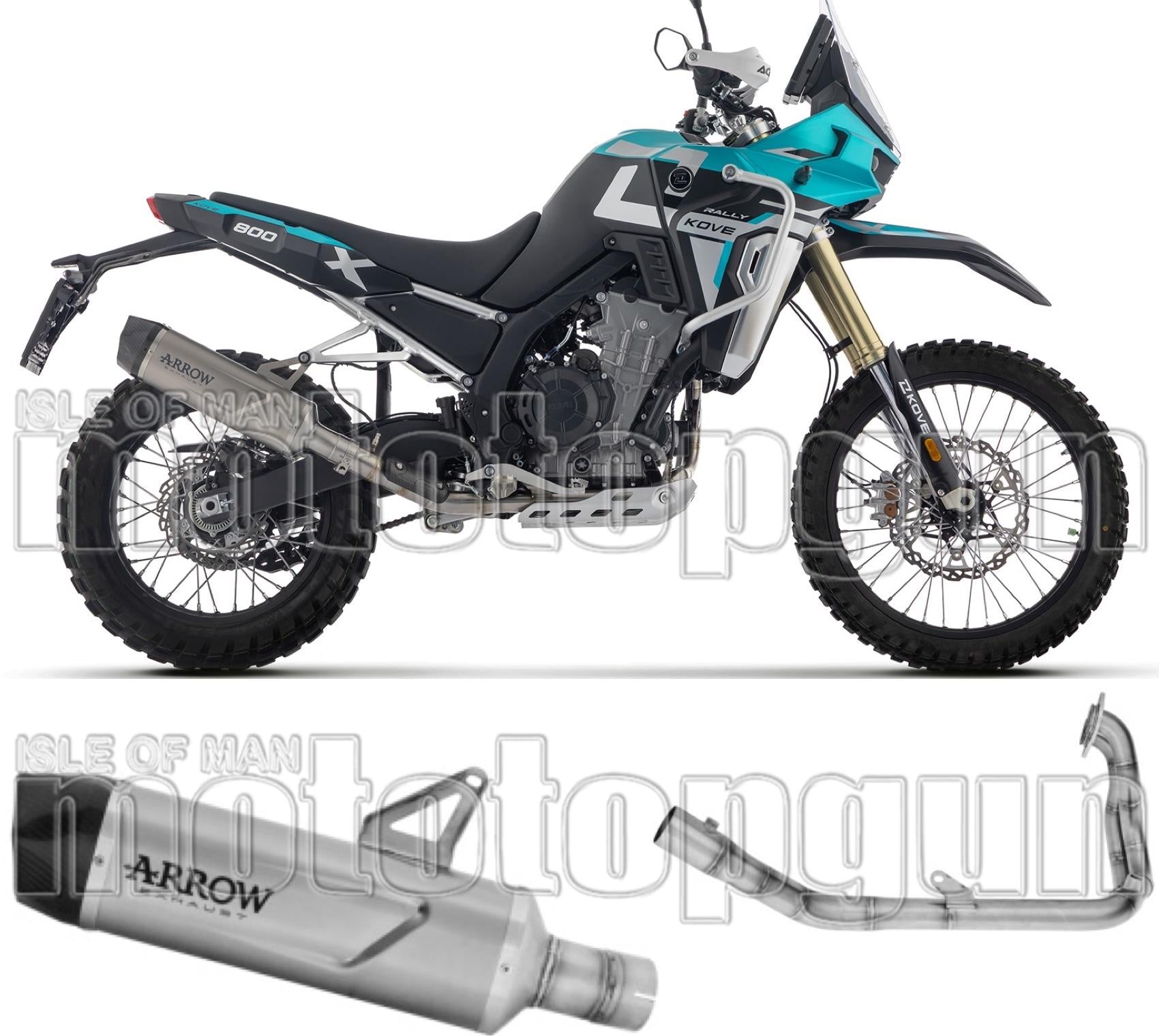 Complete Non-Catalytic Exhaust System With Sound Certification Indy-Race Evo Titanium Carby End Cap - Arrow Special Parts Compatible With Kove Moto 800 X Pro (2025-2026)