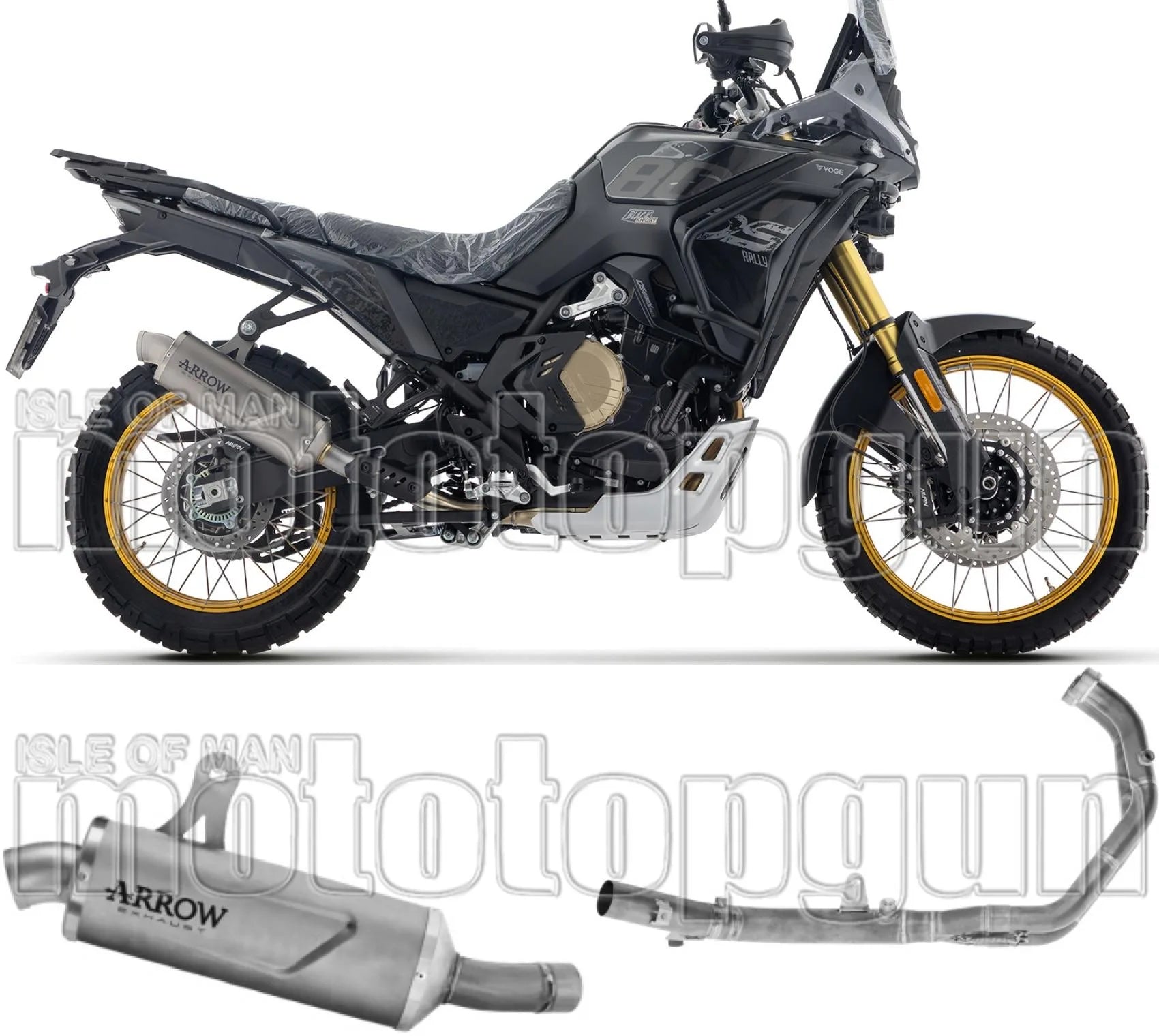 Sistema De Escape Completo Sin Catalizador Y Con Homologación Acústica Indy-Race Evo Aluminio Negro Fondo Carby - Arrow Special Parts Compatible Con Voge Valico 800 Dsx Rally (2025-2026)