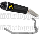 Sistema De Escape Completo Sin Catalizador Y Con Homologación Acústica Indy-Race Aluminio Negro Carbono - Arrow Special Parts Compatible Con Kawasaki Ninja 400 (2023)