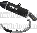 Complete Non-Catalytic Exhaust System With Sound Certification Indy-Race Evo Black Aluminium Carby End Cap - Arrow Special Parts Compatible With Aprilia Tuareg 660 (2025-2026)
