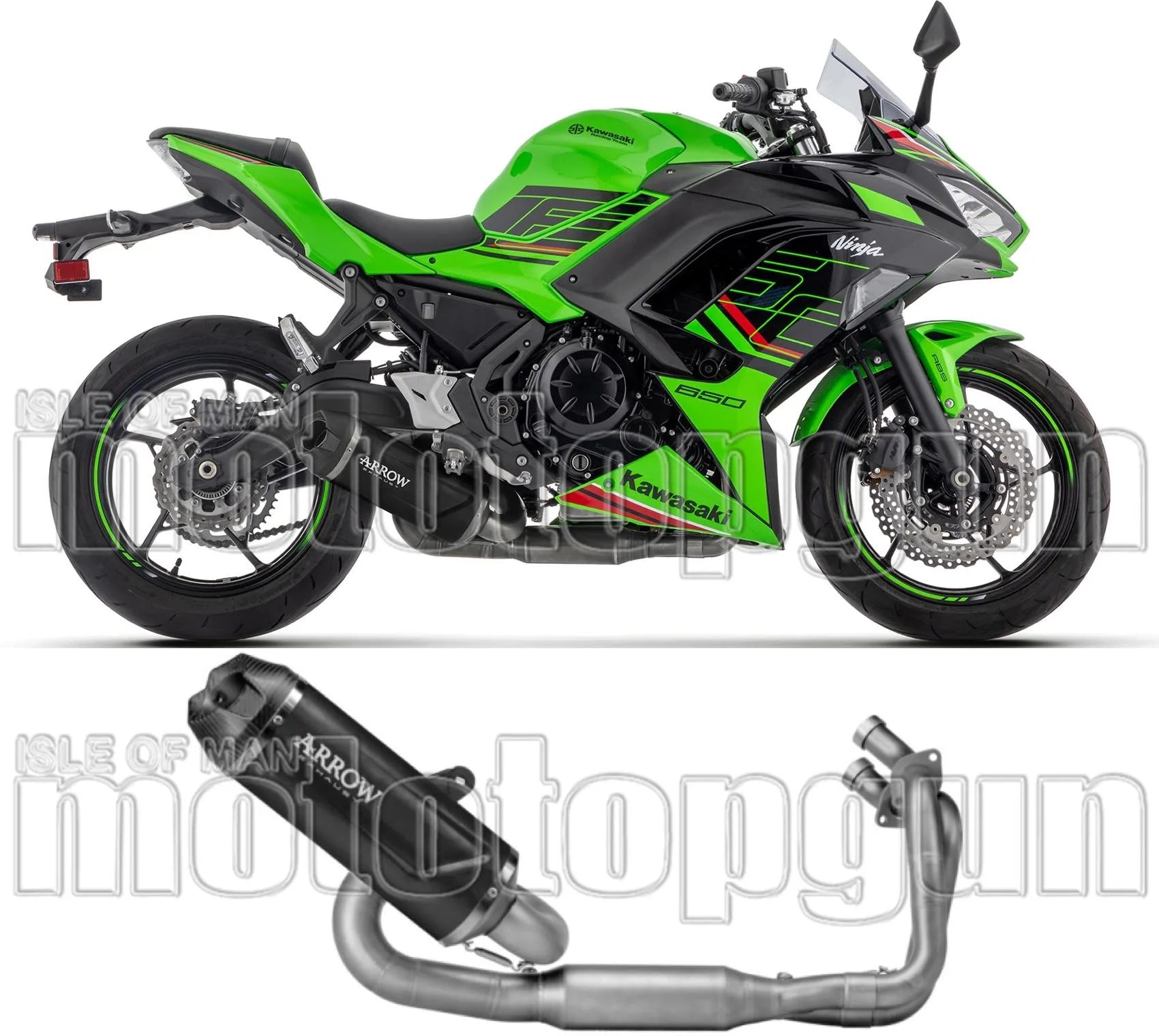 Sistema De Escape Completo Con Catalizador Y Homologación Acústica Indy-Race Evo Aluminio Negro Fondo Carby - Arrow Special Parts Compatible Con Kawasaki Ninja 650 35Kw (2024-2026)