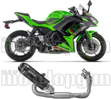 Sistema De Escape Completo Con Catalizador Y Homologación Acústica Indy-Race Evo Aluminio Negro Fondo Carby - Arrow Special Parts Compatible Con Kawasaki Z 650 35Kw (2024-2026)