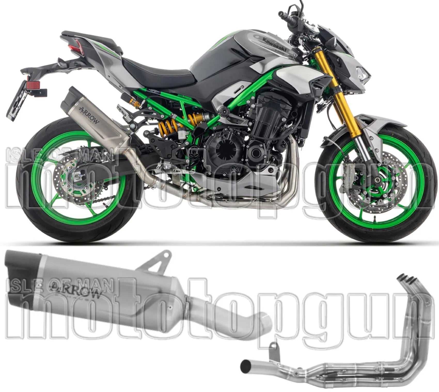 Sistema De Escape Completo Sin Catalizador Y Con Homologación Acústica Indy-Race Evo Full Titanio Fondo Carby - Arrow Special Parts Compatible Con Kawasaki Z900 (2025-2026)