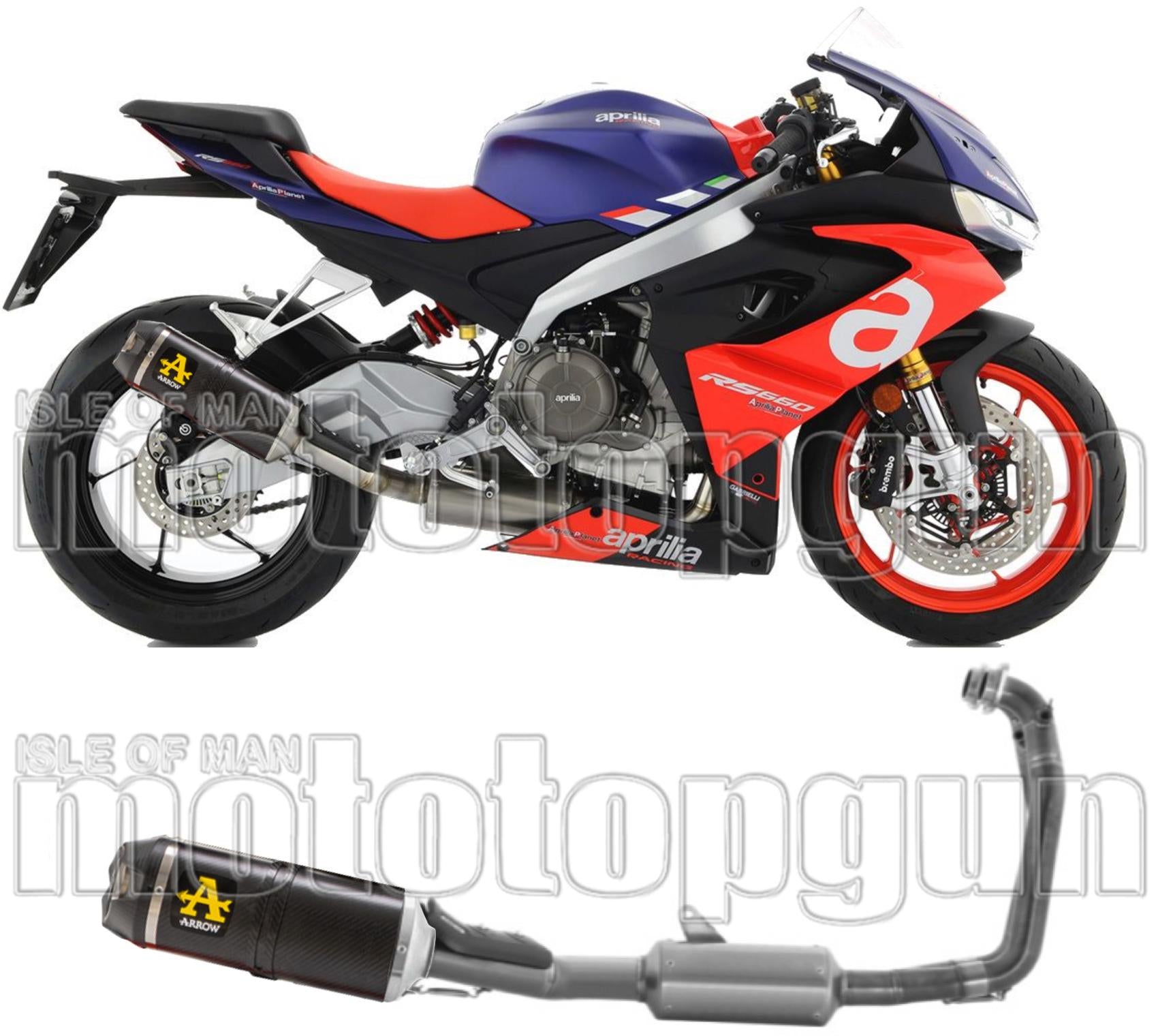 Complete Non-Catalytic Exhaust System With Sound Certification Indy-Race Carbon Carbon - Arrow Special Parts Compatible With Aprilia Rs 660 (2020-2024)