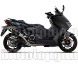 Sistema De Escape Completo Sin Catalizador Y Con Homologación Acústica Indy-Race Titanio Negro Carbono - Arrow Special Parts Compatible Con Yamaha Xp 560 T-Max (2020-2024)