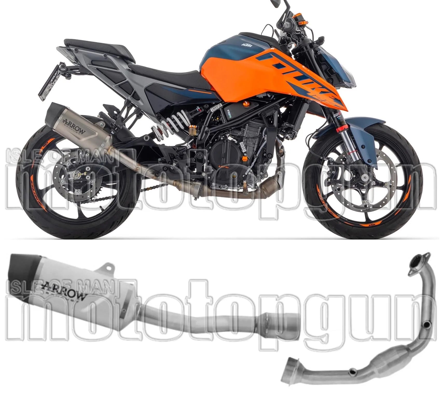 Sistema De Escape Completo Sin Catalizador Y Con Homologación Acústica Indy-Race Titanio Carbono - Arrow Special Parts Compatible Con Ktm 125 Duke (2024-2026)