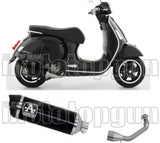 Sistema De Escape Completo Con Catalizador Y Homologación Acústica Race-Tech Aluminio Negro Carbono - Arrow Special Parts Compatible Con Piaggio Vespa Gtv 300 (2023-2024)