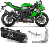 Sistema De Escape Completo Sin Catalizador Y Con Homologación Acústica Pista Titanio Carbono - Arrow Special Parts Compatible Con Kawasaki Zx 6R 636 (2024-2026)
