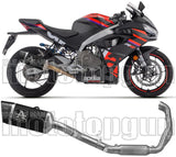 Sistema De Escape Completo Con Catalizador Y Homologación Acústica Pista Titanio Negro Carbono - Arrow Special Parts Compatible Con Aprilia Rs 457 (2024-2025)