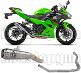 Sistema De Escape Completo Sin Catalizador Y Con Homologación Acústica Pro-Race Nichrom Acero - Arrow Special Parts Compatible Con Kawasaki Ninja 400 (2023)