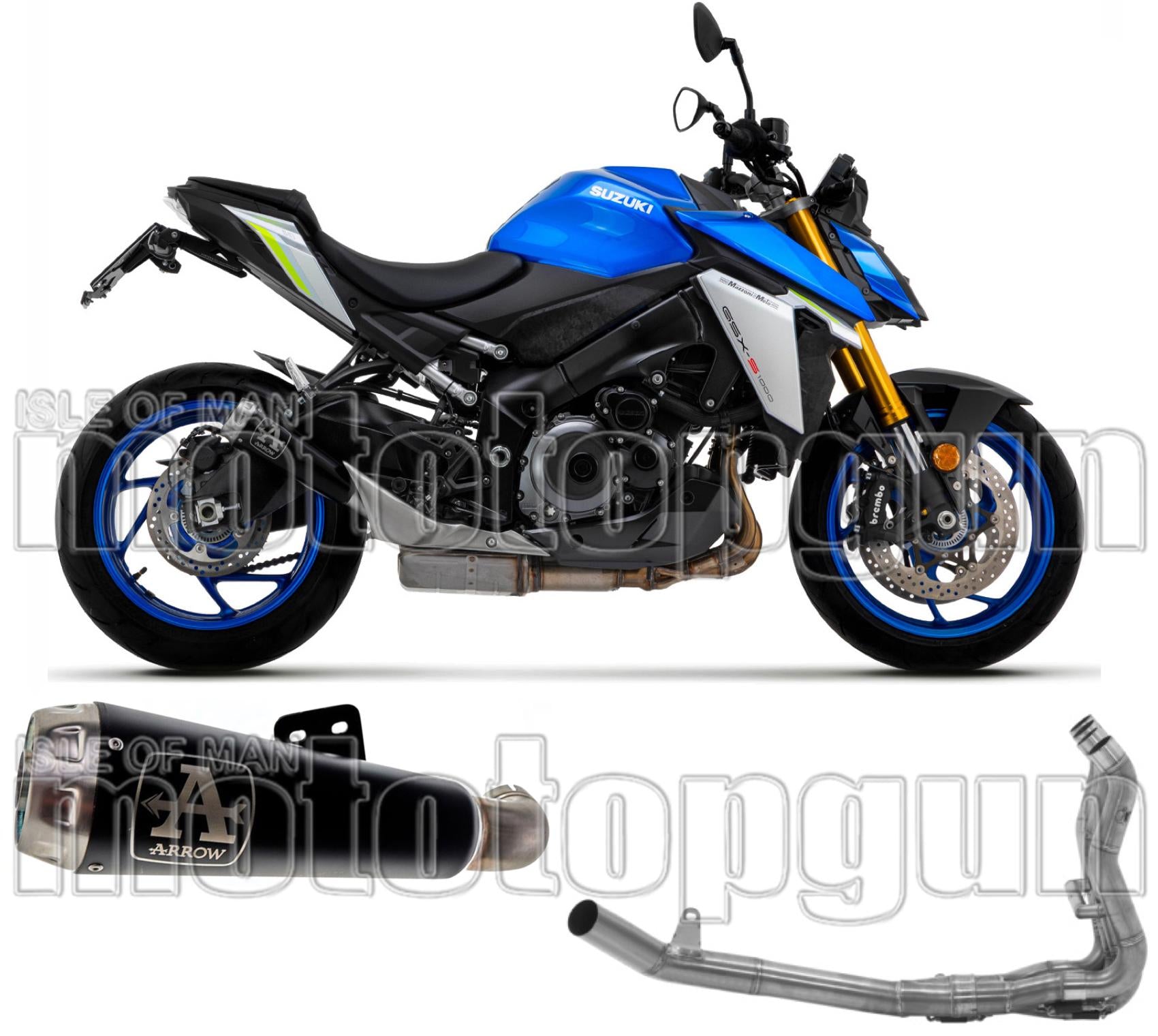 Complete Non-Catalytic Exhaust System With Sound Certification Pro-Race Black Nichrom Stainless Steel - Arrow Special Parts Compatible With Suzuki Gsx-S 1000 Gt (2021-2024)