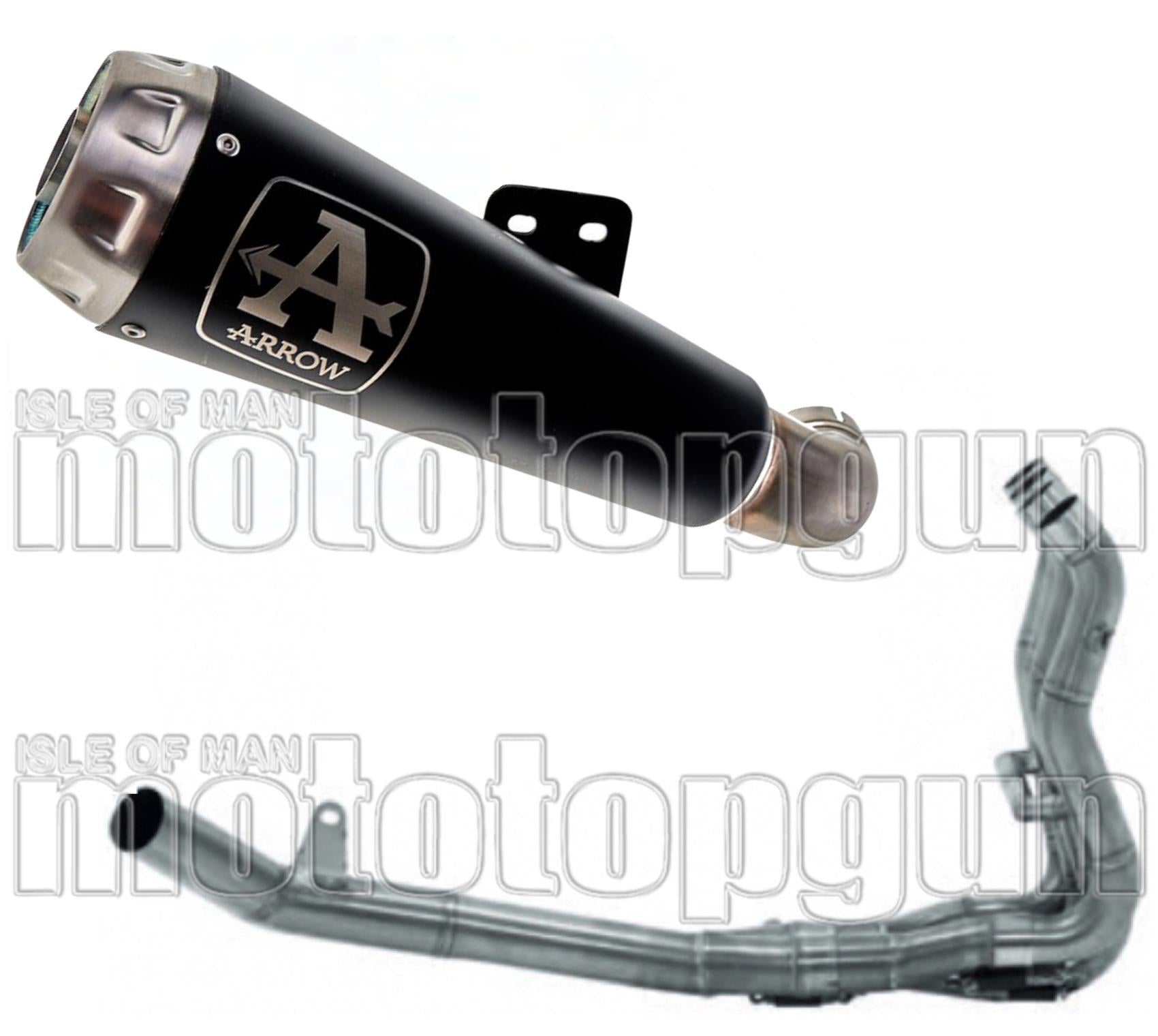 Complete Non-Catalytic Exhaust System With Sound Certification Pro-Race Black Nichrom Stainless Steel - Arrow Special Parts Compatible With Suzuki Gsx-S 950 (2021-2023)
