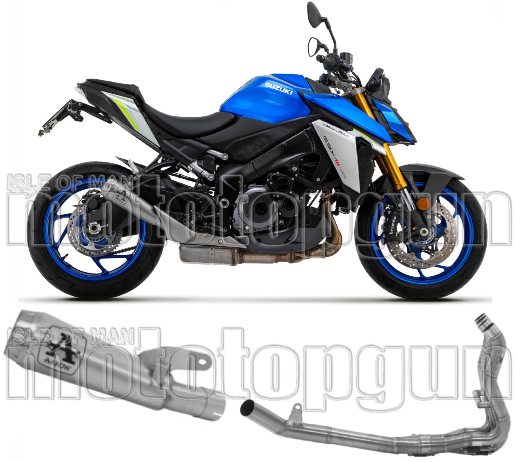 Complete Non-Catalytic Exhaust System With Sound Certification Pro-Race Titanium Titanium - Arrow Special Parts Compatible With Suzuki Gsx-S 1000 (2021-2024)