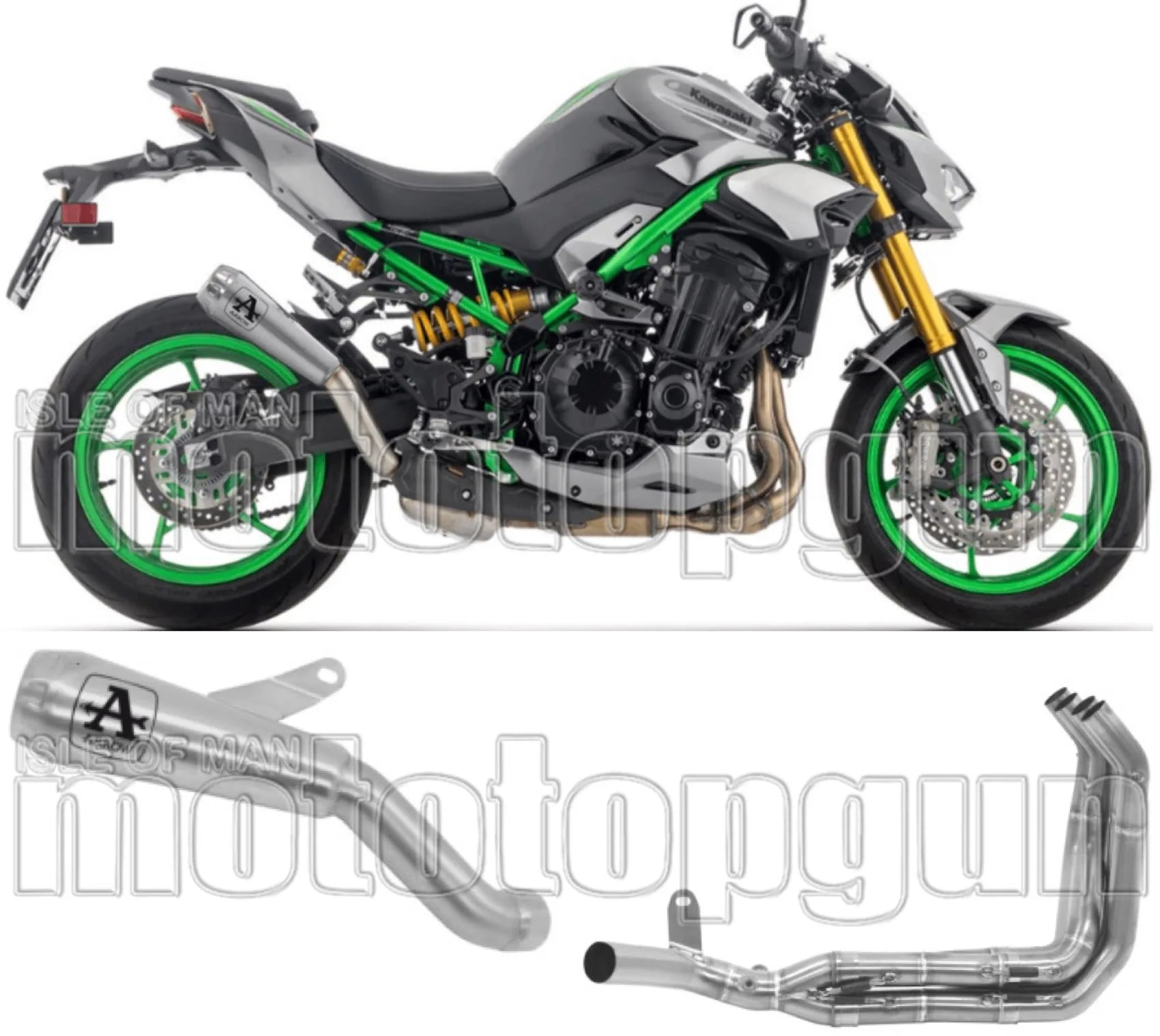 Sistema De Escape Completo Sin Catalizador Y Con Homologación Acústica Pro-Race Full Titanio - Arrow Special Parts Compatible Con Kawasaki Z900 (2025-2026)