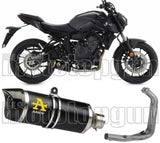 Sistema De Escape Completo Con Catalizador Y Homologación Acústica Thunder Aluminio Negro Carbono - Arrow Special Parts Compatible Con Yamaha Mt-07 (2021-2024)