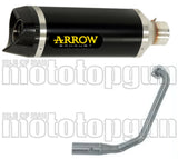 Sistema De Escape Completo Sin Catalizador Y Con Homologación Acústica Thunder Aluminio Negro Carbono - Arrow Special Parts Compatible Con Yamaha Yzf-R 125 (2021-2022)