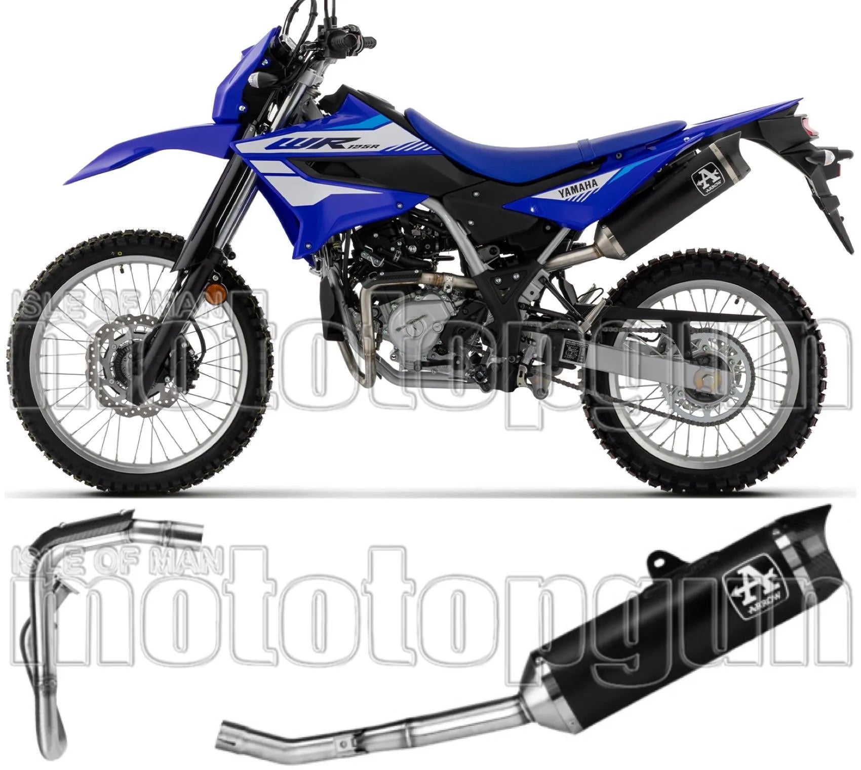 Sistema De Escape Completo Sin Catalizador Y Con Homologación Acústica Thunder Aluminio Negro Fondo Carby - Arrow Special Parts Compatible Con Yamaha Wr 125 R (2026)