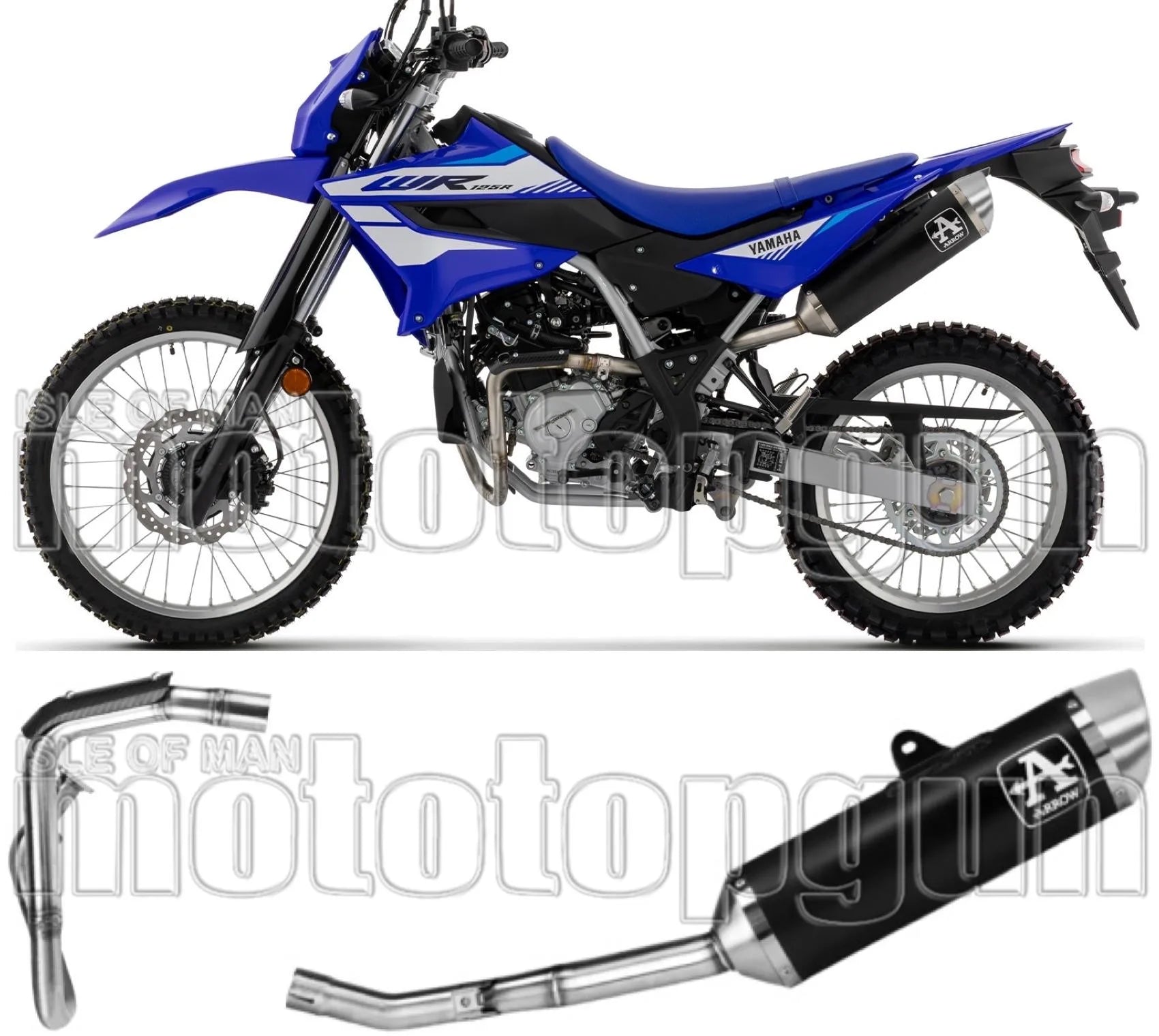 Sistema De Escape Completo Sin Catalizador Y Con Homologación Acústica Thunder Aluminio Negro Fondo Acero - Arrow Special Parts Compatible Con Yamaha Wr 125 R (2026)