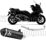 Sistema De Escape Completo Sin Catalizador Y Con Homologación Acústica Urban Aluminio Negro Carbono - Arrow Special Parts Compatible Con Kymco Ak 550 (2021-2026)