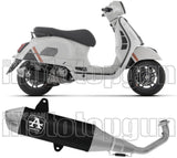 Sistema De Escape Completo Con Catalizador Y Homologación Acústica Urban Aluminio Negro Fondo Acero - Arrow Special Parts Compatible Con Piaggio Vespa Gts 310 (2025-2026)