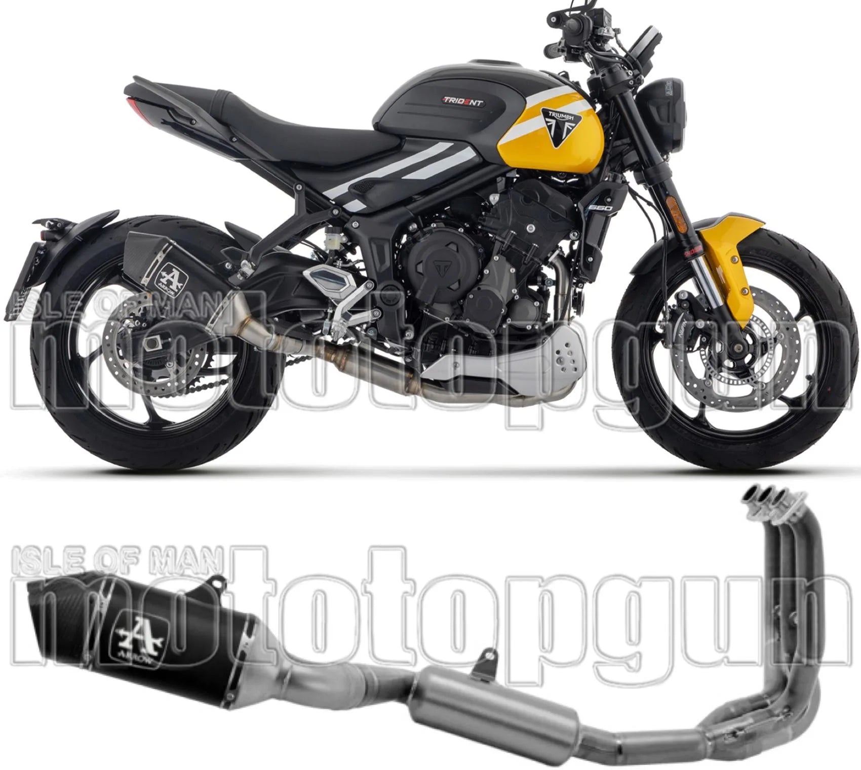 Sistema De Escape Completo Con Catalizador Y Homologación Acústica Veloce Aluminio Negro Fondo Carby - Arrow Special Parts Compatible Con Triumph 660 Trident (2025-2026)
