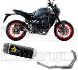 Sistema De Escape Completo Sin Catalizador Y Con Homologación Acústica Works Nichrom Negro Carbono - Arrow Special Parts Compatible Con Yamaha Mt-09 (2021-2023)