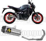 Sistema De Escape Completo Sin Catalizador Y Con Homologación Acústica Works Titanio Carbono - Arrow Special Parts Compatible Con Yamaha Mt-09 (2021-2023)