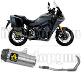 Sistema De Escape Completo Sin Catalizador Y Con Homologación Acústica Works Titanio Carbono - Arrow Special Parts Compatible Con Yamaha Tracer 9 Gt (2021-2024)