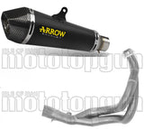 Sistema De Escape Completo Con Catalizador Y Homologación Acústica X-Kone Nichrom Negro Carbono - Arrow Special Parts Compatible Con Kawasaki Z 650 (2021-2023)