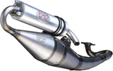Complete Catalytic Exhaust System With Sound Certification Hand Made Tt Aluminum - Leovince Compatible With Piaggio Nrg 50 (1994-1996)
