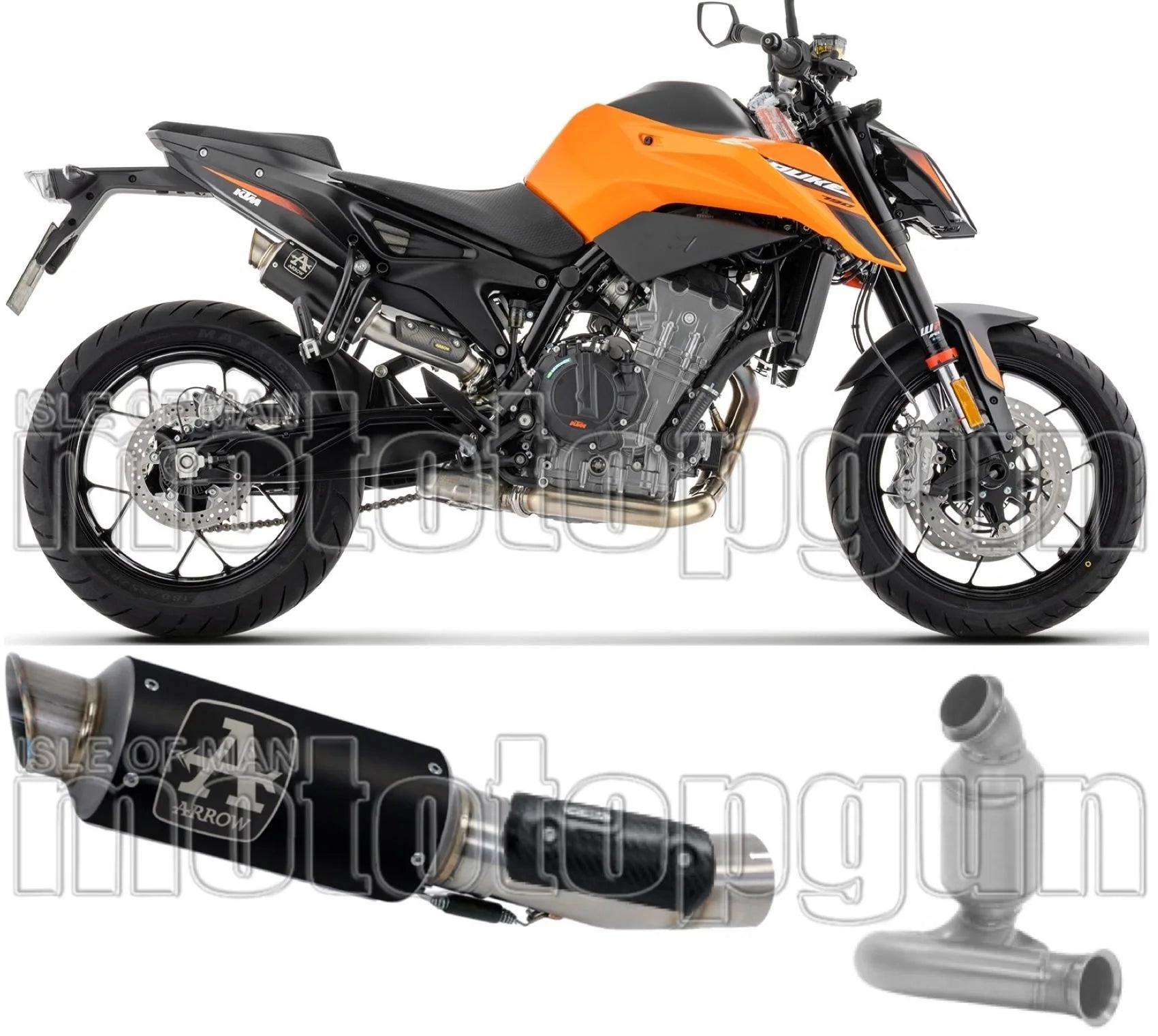 Tubo De Escape Sin Homologación Acústica Gp2 Gp-2 Nichrom Negro - Arrow Special Parts Compatible Con Ktm 790 Duke (2025-2026)