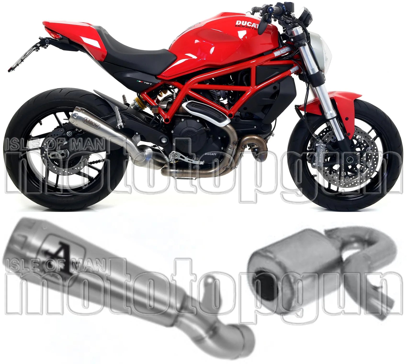 Tubo De Escape Con Catalizador Y Homologación Acústica Pro-Race Nichrom Acero - Arrow Special Parts Compatible Con Ducati Monster 797 (2017-2018)