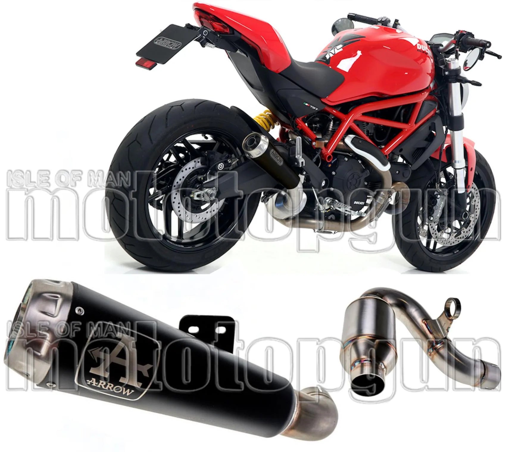Tubo De Escape Con Catalizador Y Homologación Acústica Pro-Race Nichrom Negro Acero - Arrow Special Parts Compatible Con Ducati Scrambler 800 (2017-2020)