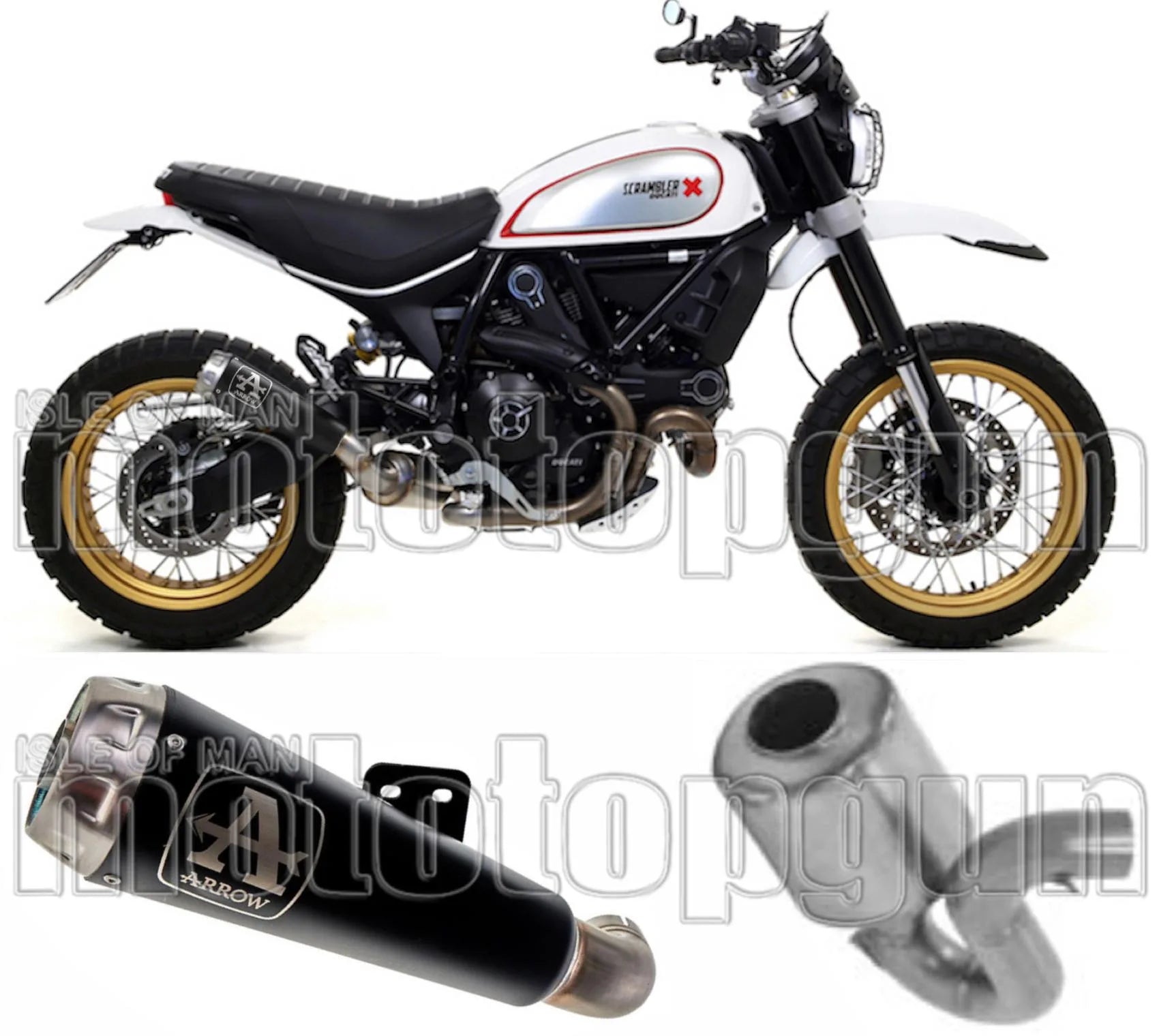 Tubo De Escape Con Catalizador Y Homologación Acústica Pro-Race Nichrom Negro Acero - Arrow Special Parts Compatible Con Ducati Scrambler 800 Desert Sled (2017-2020)