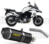 Tubo De Escape Con Catalizador Y Homologación Acústica Race-Tech Aluminio Negro Carbono - Arrow Special Parts Compatible Con Benelli Trk 502 (2017-2020)