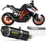 Tubo De Escape Con Catalizador Y Homologación Acústica Race-Tech Aluminio Negro Carbono - Arrow Special Parts Compatible Con Ktm 1290 Superduke R (2014-2016)
