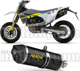 Tubo De Escape Con Catalizador Y Homologación Acústica Race-Tech Aluminio Negro Carbono - Arrow Special Parts Compatible Con Husqvarna 701 Enduro (2021-2024)
