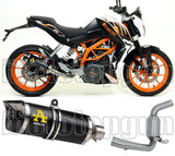 Tubo De Escape Con Catalizador Y Homologación Acústica Thunder Aluminio Negro Carbono - Arrow Special Parts Compatible Con Ktm 390 Duke (2013-2016)