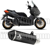 Catalytic Exhaust Tip With Sound Certification Urban Black Aluminium Stainless Steel Black - Arrow Special Parts Compatible With Yamaha X-Max 400 (2017-2020)